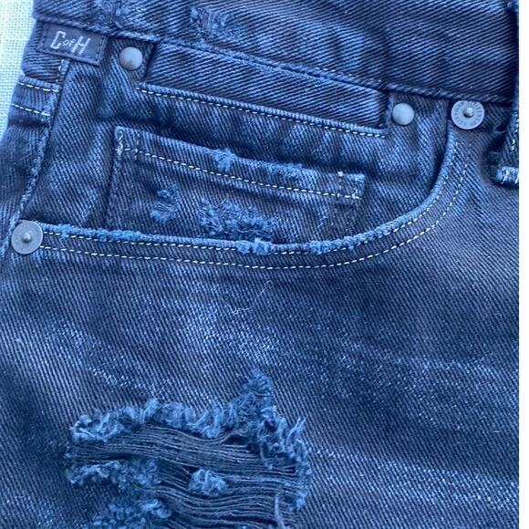 New Citizens Of Humanity Daria Black Distressed Cut Off Jean Denim Mini Skirt 27 - Picture 9 of 11